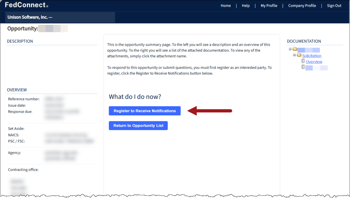 Register to Receive Notifications Button